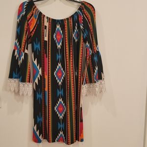 Aztec Print Mini Dress